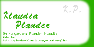 klaudia plander business card